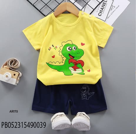 Baby Clothing Set (ছোটদের হাফ হাতা টি-শার্ট ও শর্টস প্যান্টের টু-পিস সেট)