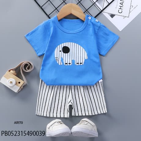 Baby Clothing Set (ছোটদের হাফ হাতা টি-শার্ট ও শর্টস প্যান্টের টু-পিস সেট)